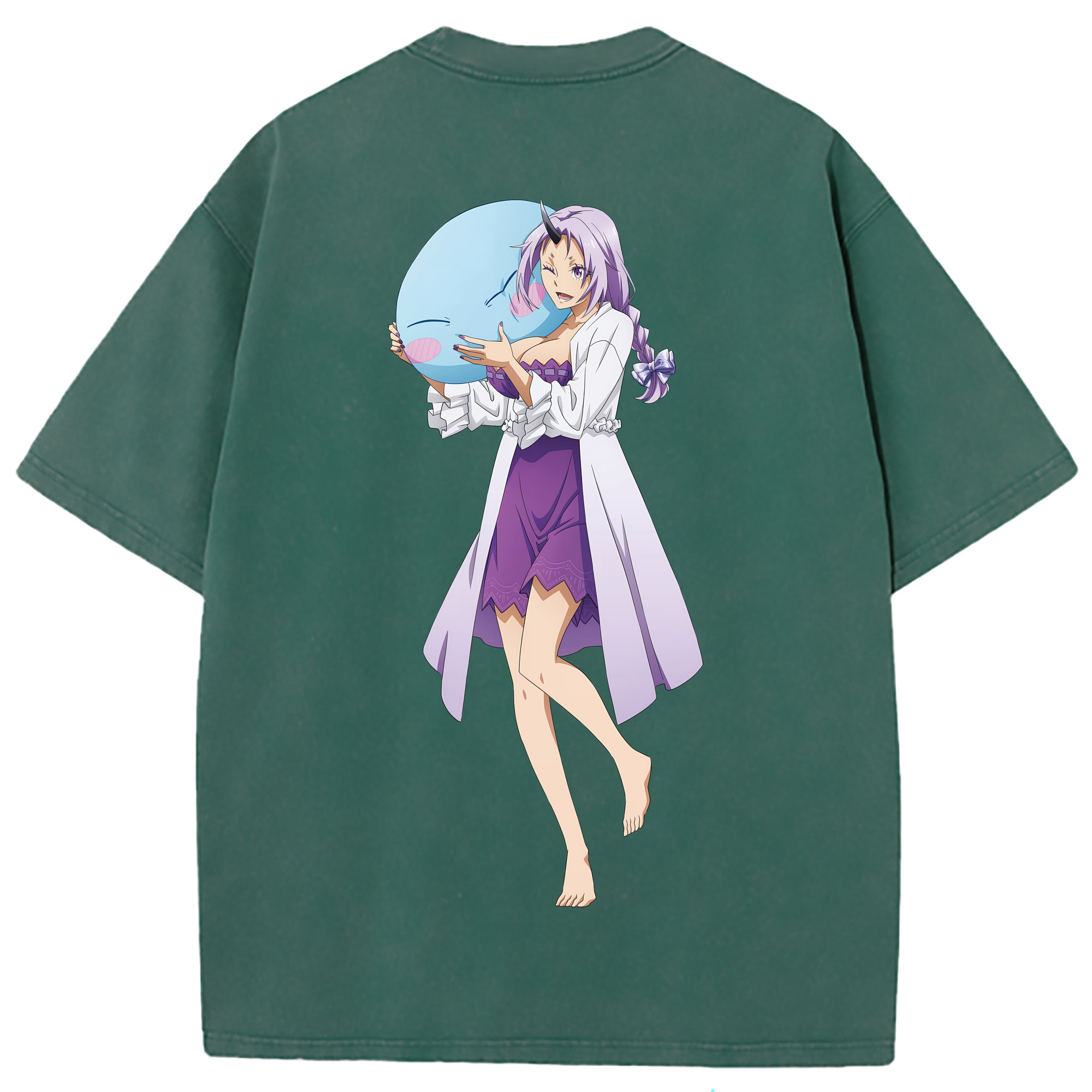 （画像用） 転スラ Regarding Reincarnated to Slime 綿100% ヴィンテージ風 半袖Tシャツ（背面プリント）